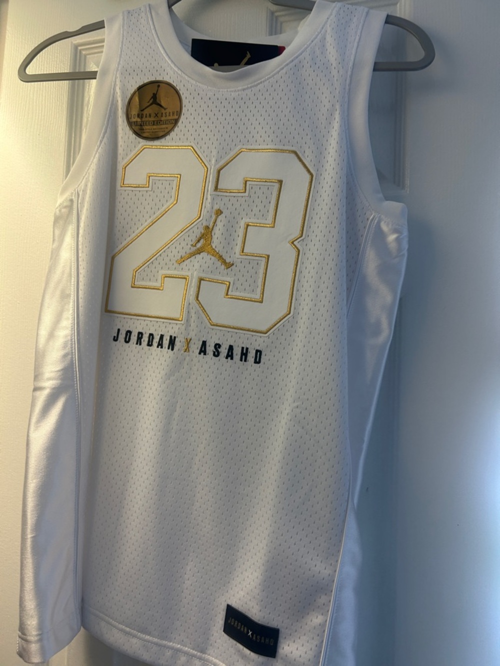 Jordan White & Gold #23 Limited Edition Basketball Jersey